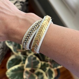 Stella & Dot leather wrap bracelet